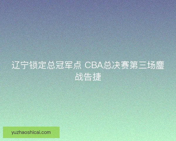 辽宁锁定总冠军点 CBA总决赛第三场鏖战告捷