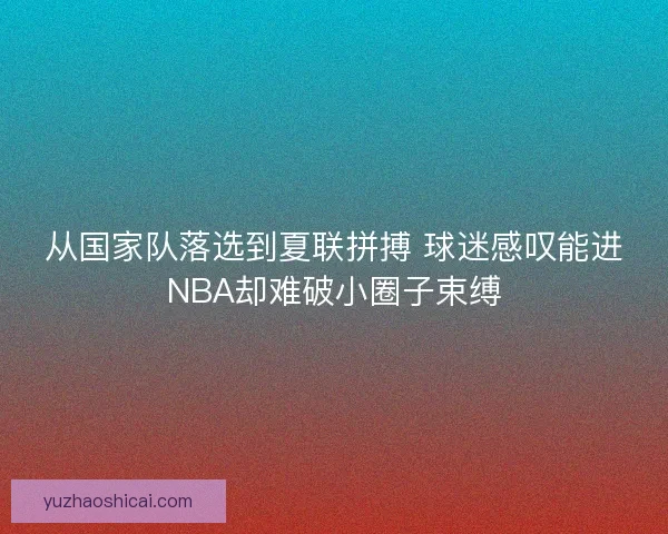 从国家队落选到夏联拼搏 球迷感叹能进NBA却难破小圈子束缚